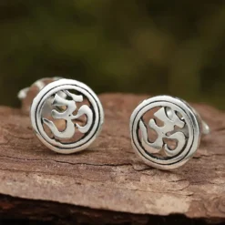 Om Ohrstecker Silber 925 Ohrschmuck Ohrringe