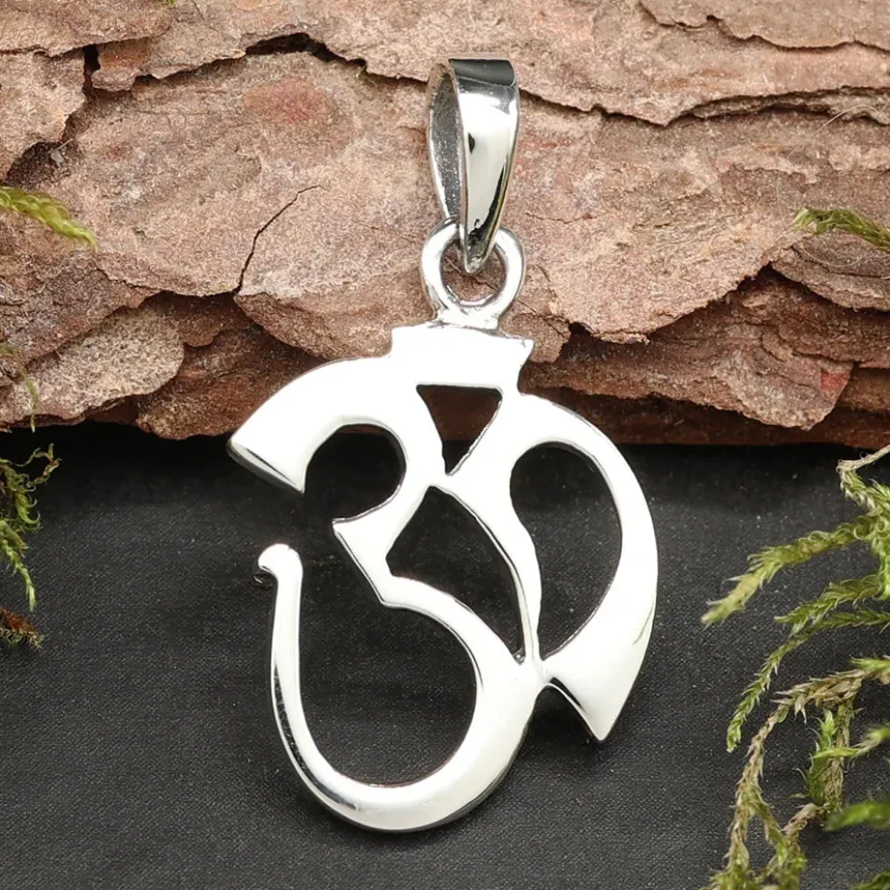 Om Schmuck Anhänger Meditation 925 Silber Kettenanhänger