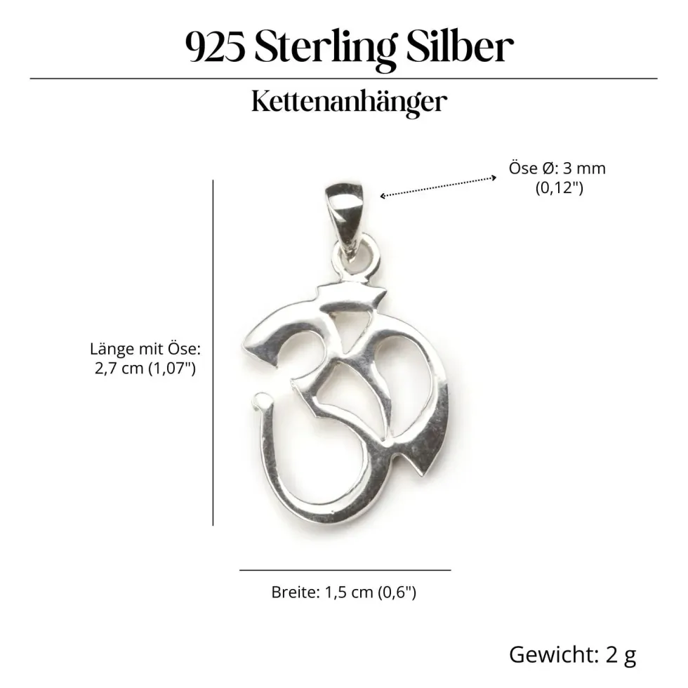 Om Schmuck Anhänger Meditation 925 Silber Kettenanhänger