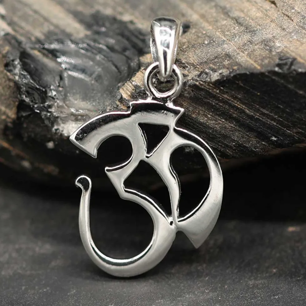 Om Schmuck Anhänger Meditation 925 Silber Kettenanhänger