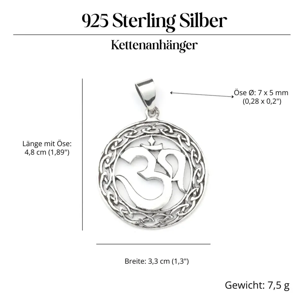 Om Schmuck Anhänger 925 Silber