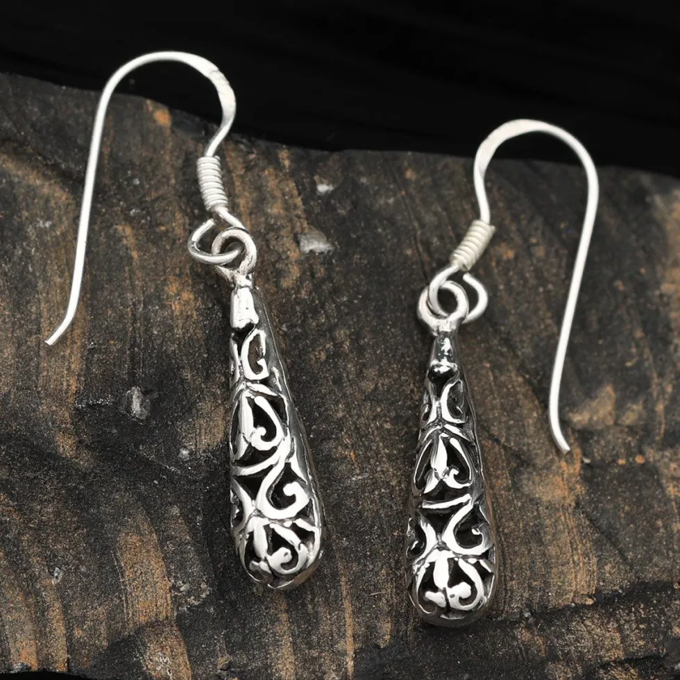 Ornament Silber Ohrschmuck Ohrhänger 925 Silber (Paar)