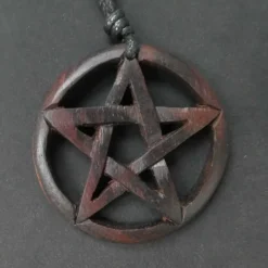 Pentagramm Anhänger Schmuck keltischer Holzschmuck Halskette