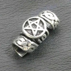 Pentagramm Bartschmuck Silber 925 Bartperle Großlochperle