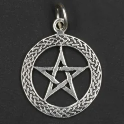 Pentagramm mit Knoten Kettenanhänger 925 Silber Schmuck