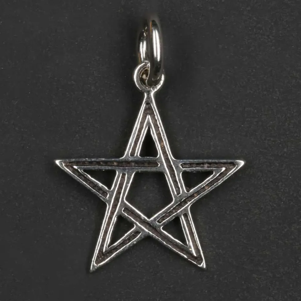 Pentagramm offen Kettenanhänger Silber Schmuck 925 Silber
