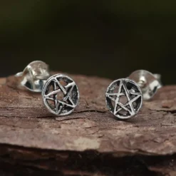 Pentagramm Ohrring 925 Silber Ohrschmuck
