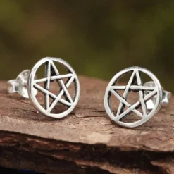 Pentagramm Ohrstecker Hexenstern Ohrring 925 Silber Ohrschmuck