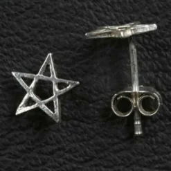 Pentagramm Ohrstecker 925 Silber Ohrschmuck