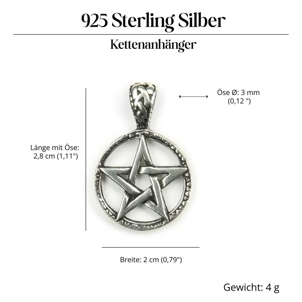 Pentagramm Schmuck Anhänger 925 Silber