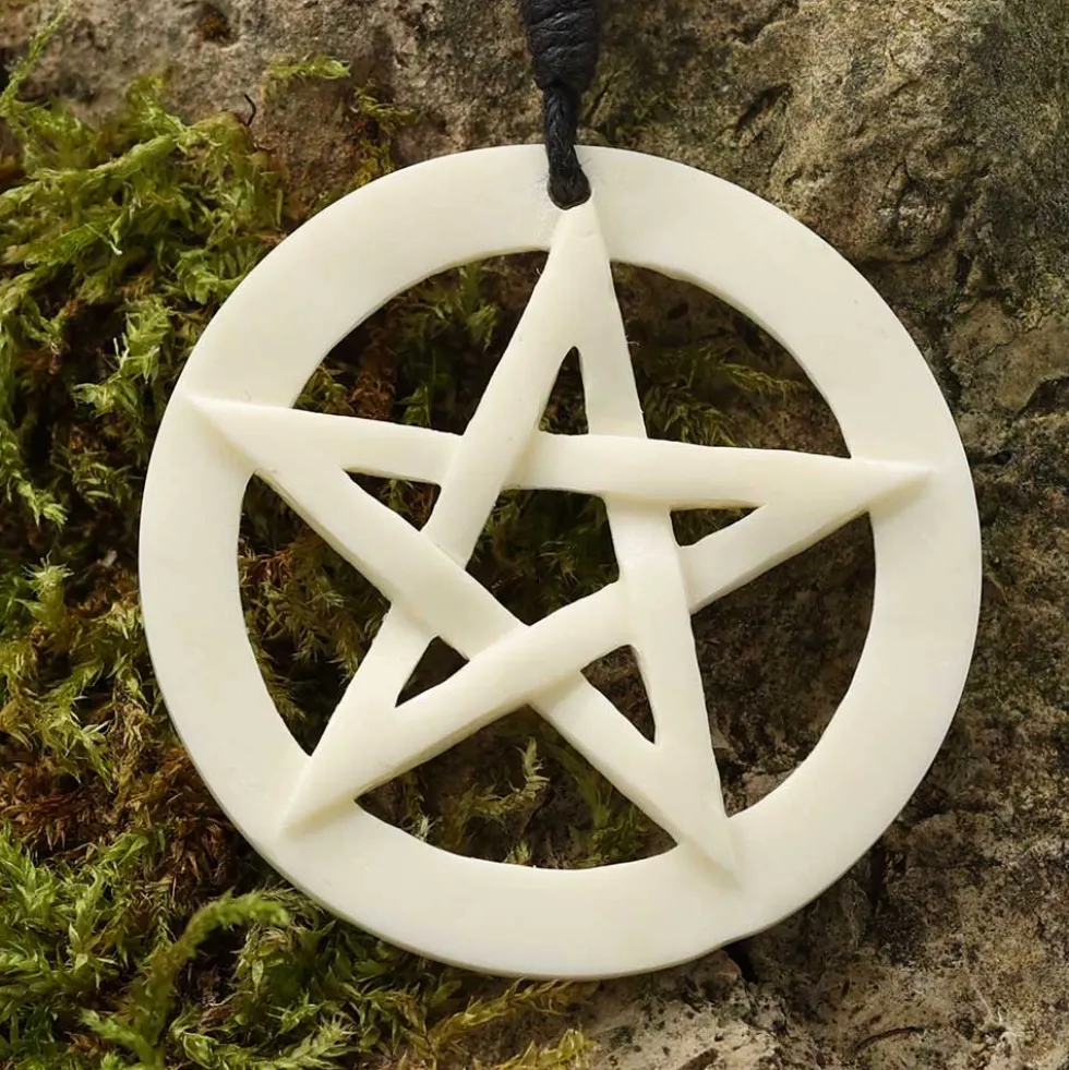 Pentagramm Schmuck aus Knochen Kette