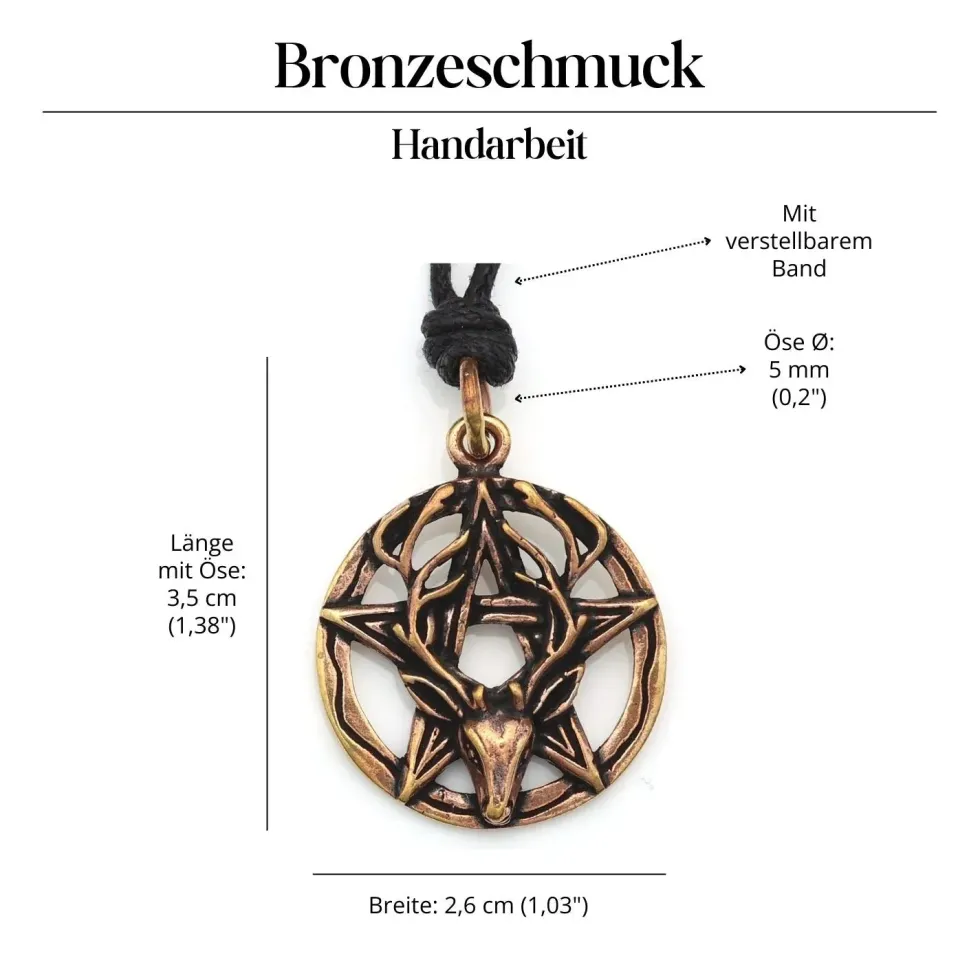 Pentagramm Schmuck Bronze Anhänger