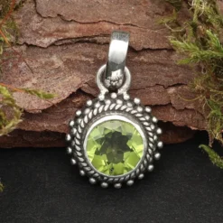Peridot Silber Anhänger Edelstein 925 Silber