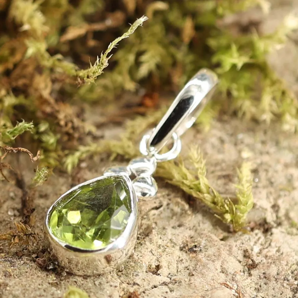 Peridot Steinschmuck Anhänger 925 Silber