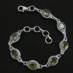 Peridot Steinschmuck edler Damen Armschmuck 925 Silber