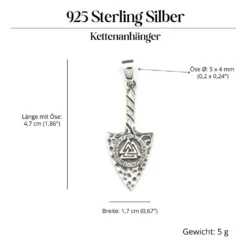 Pfeilspitze keltisch Schmuck Anhänger 925 Silber Kettenanhänger