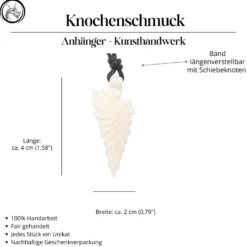 Pfeilspitze Kette Schmuck aus Knochen Anhänger