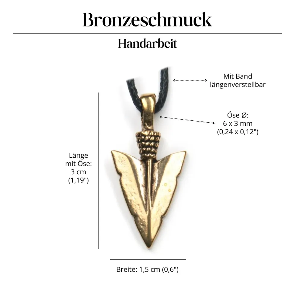 Pfeilspitze Schmuck Bronze Anhänger