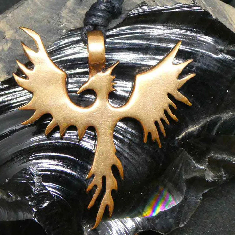 Phoenix Anhänger Schmuck Bronze Drachenschmuck