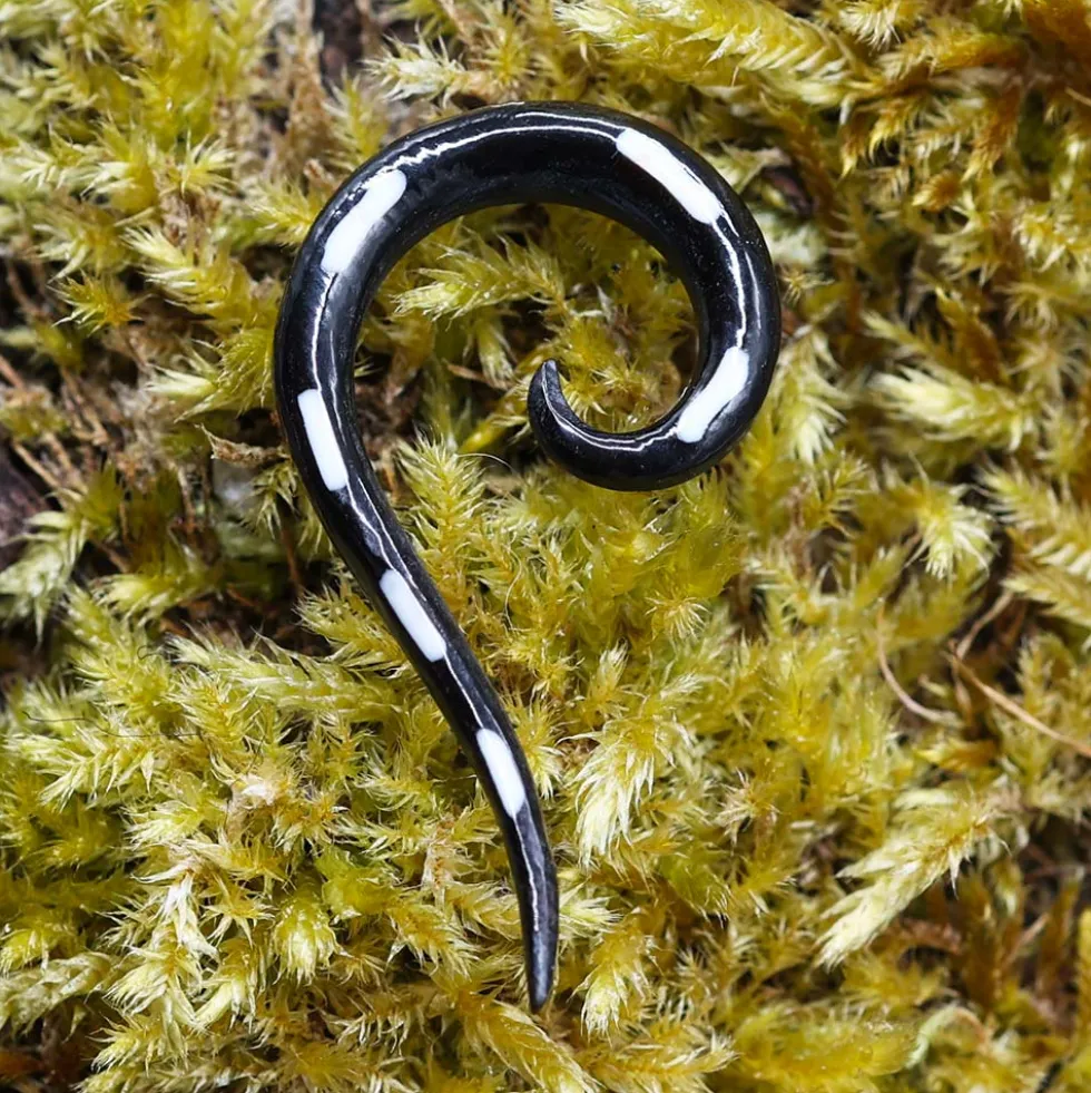 Piercing Haken weiß Horn 3mm Ohr Fleshtunnel