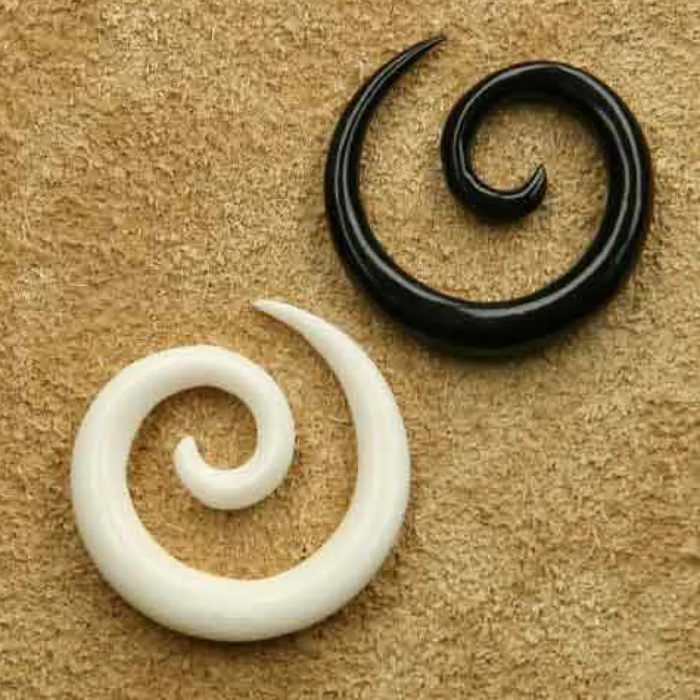 Piercing Ohr Spirale Dehnung Ohrpiercing 2 - 14mm Horn / Knochen