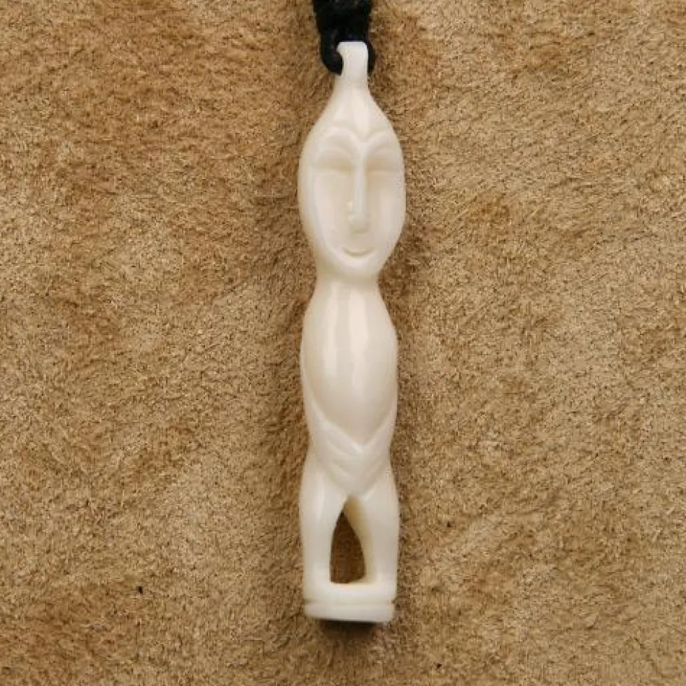 Primitiv Schmuck Anhänger aus Knochen Kette
