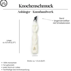Primitiv Schmuck Anhänger aus Knochen Kette