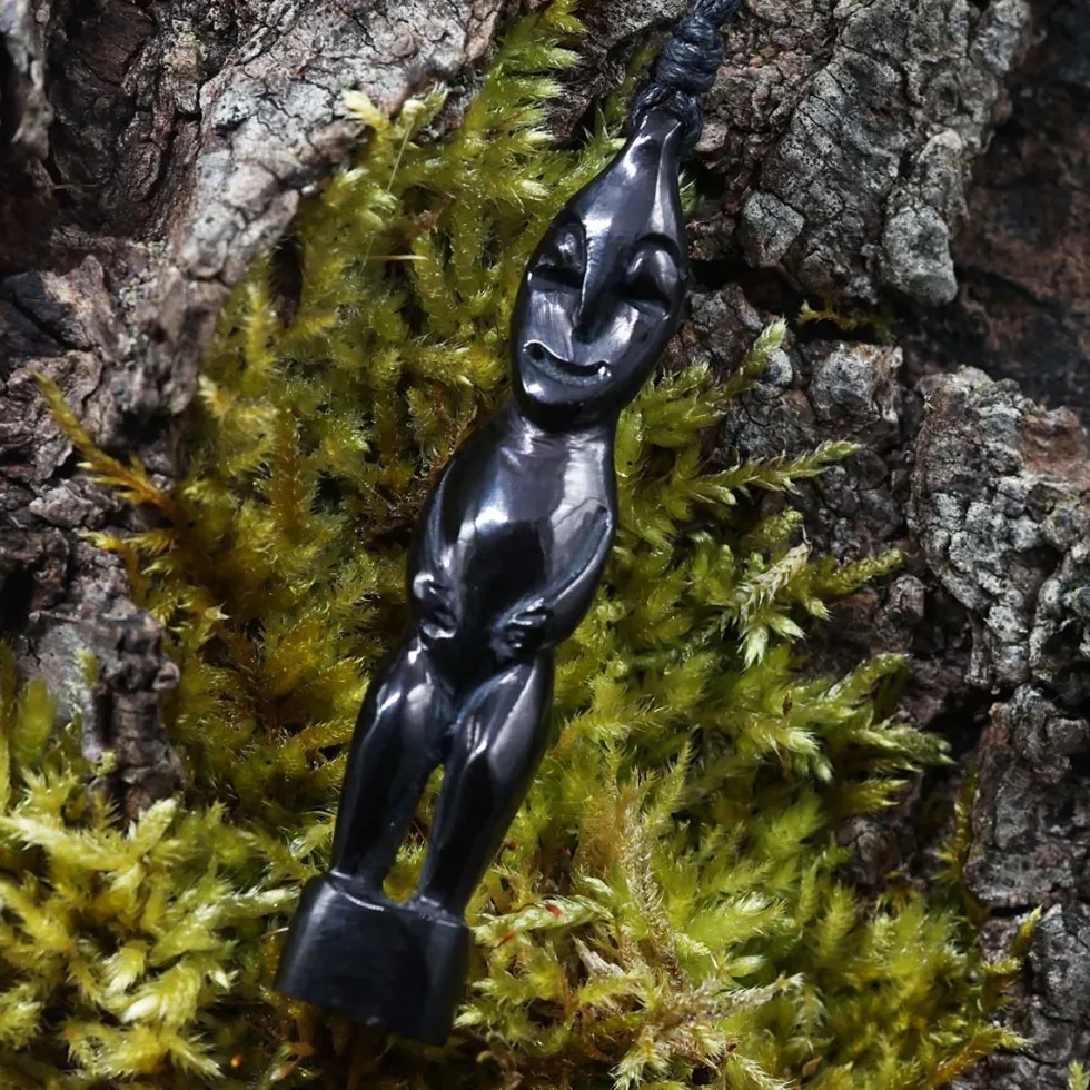 Primitiv Schmuck Hornschmuck Anhänger Kette
