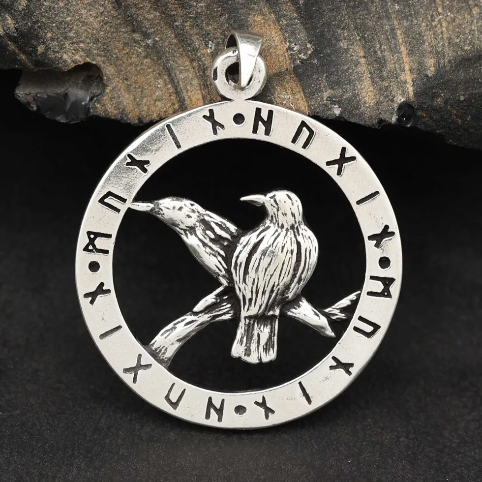 Raben Odins Schmuck Anhänger 925 Silber