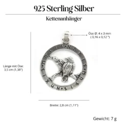 Raben Odins Schmuck Anhänger 925 Silber