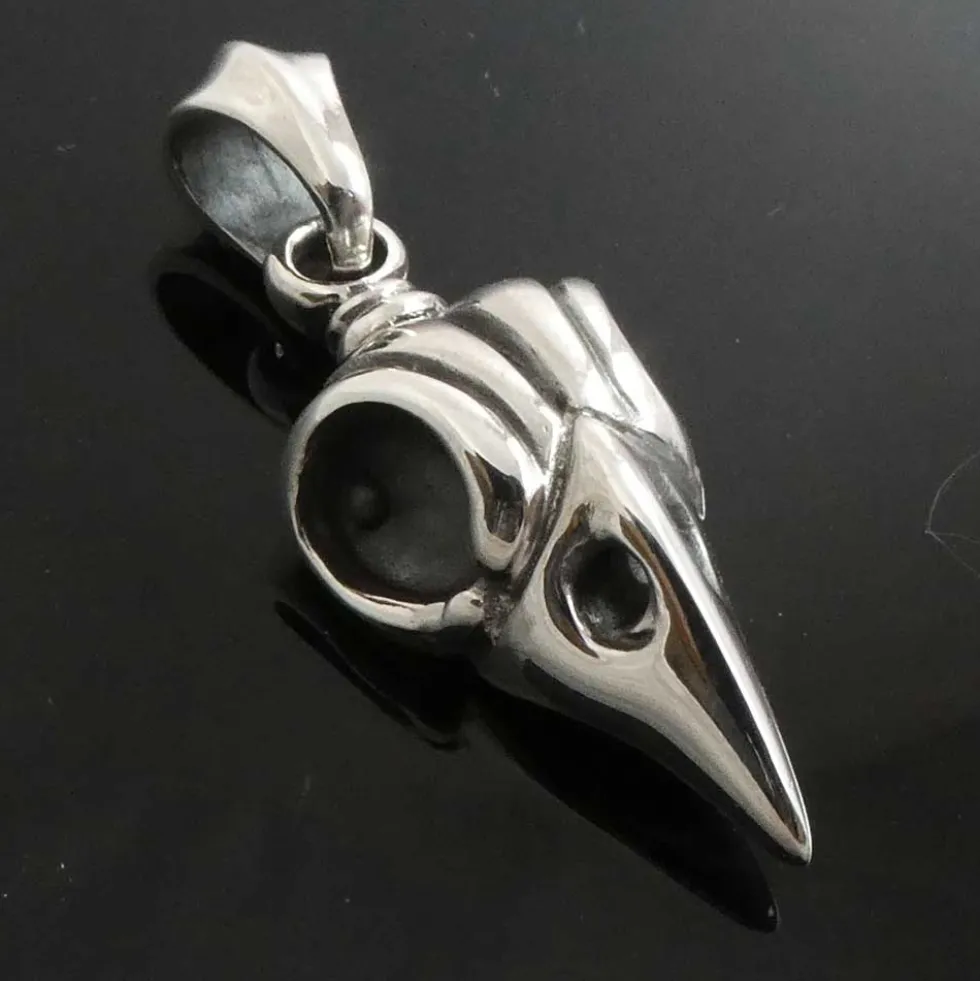 Raben Schädel Gothic Schmuck Silberschmuck Anhänger 925er Silber