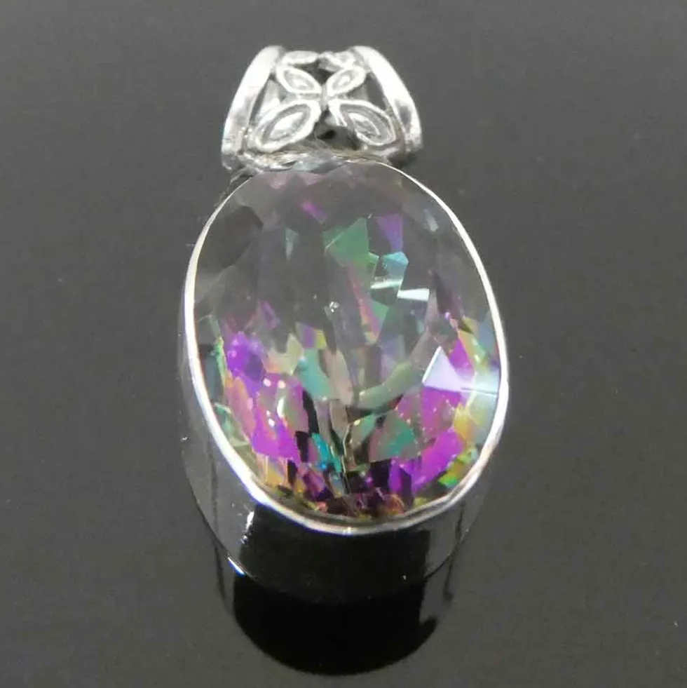 Regenbogen Magic Quarz edler Anhänger Steinschmuck magic colour