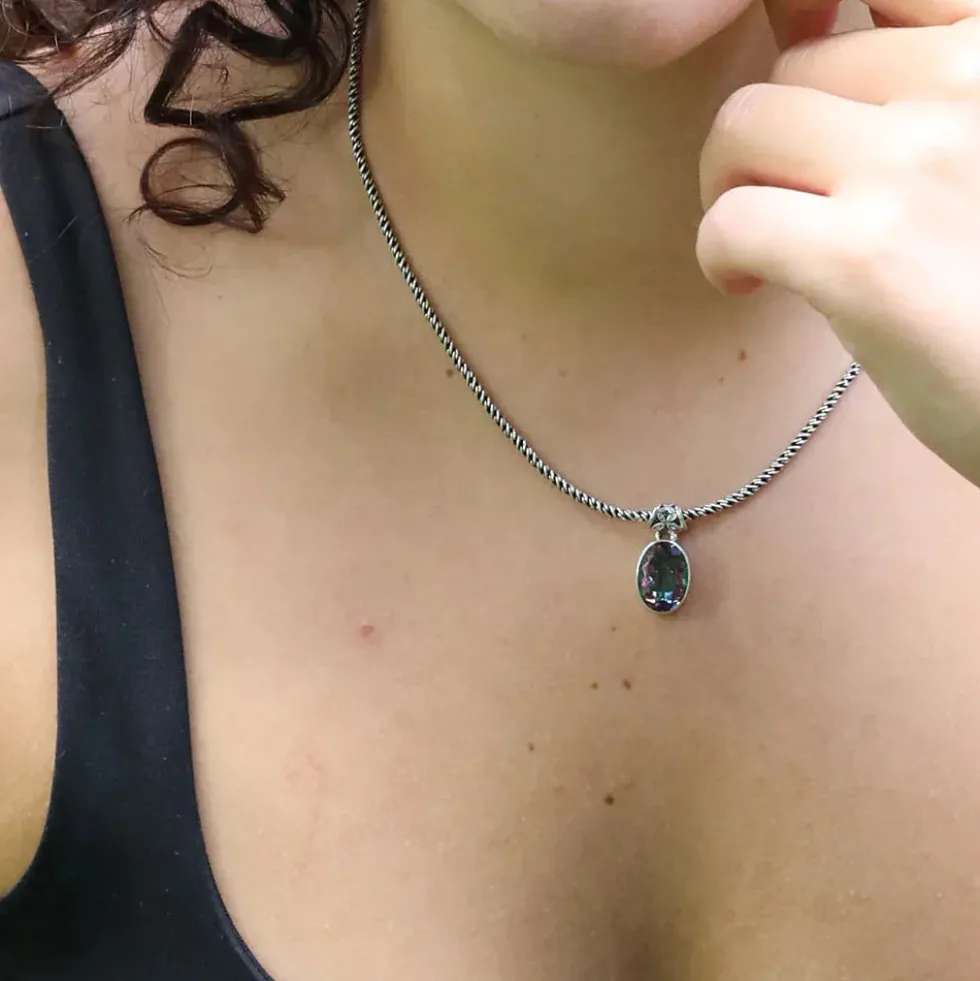 Regenbogen Magic Quarz edler Anhänger Steinschmuck magic colour