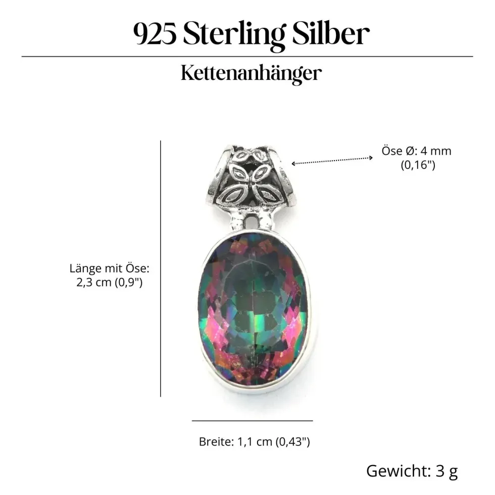 Regenbogen Magic Quarz edler Anhänger Steinschmuck magic colour