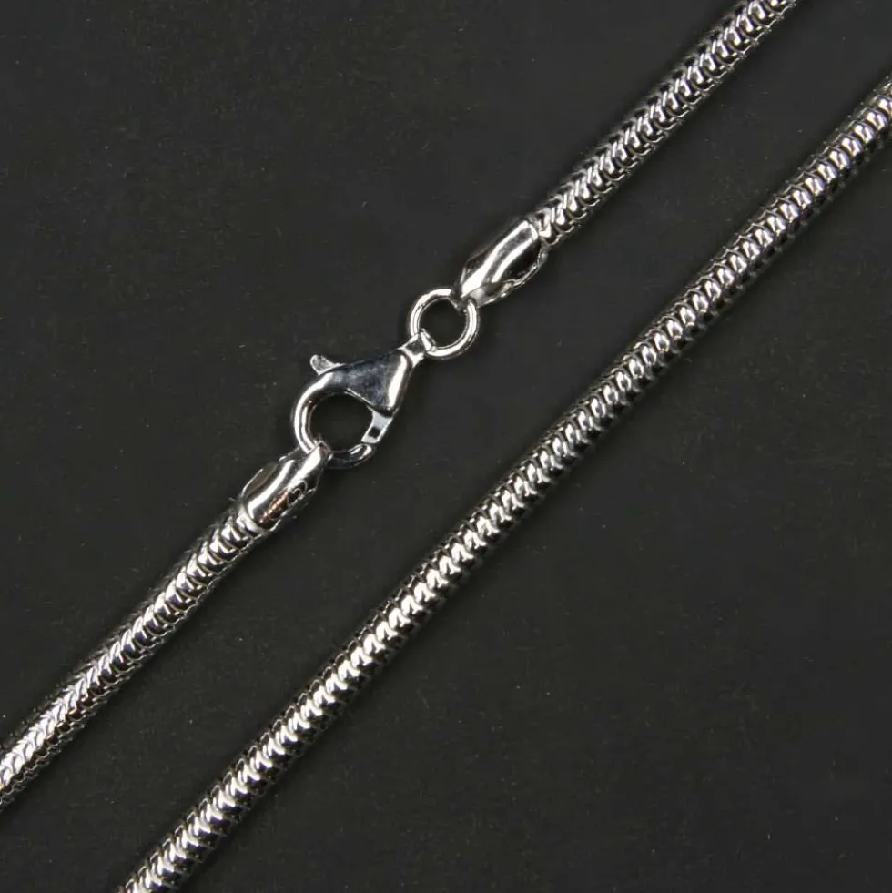 Rhodinierte Echte Schlangen Kette 3 mm Silberkette 925 Silber