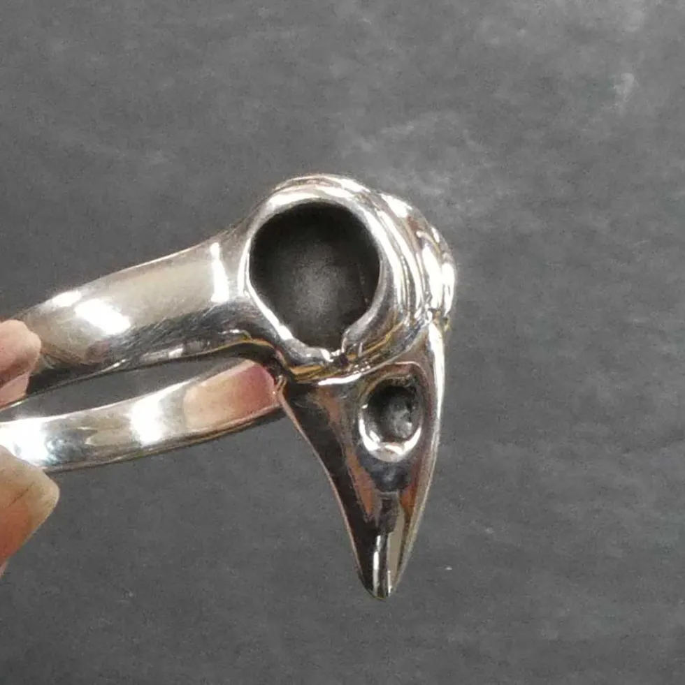 Ring Rabenschädel 925er Silberschmuck Gothic