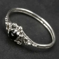Ring Silber mit Onyx Steinschmuck Frauen Kinder 925 Silber