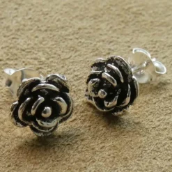 Rose 7mm Ohrstecker 925 Silber Ohrschmuck