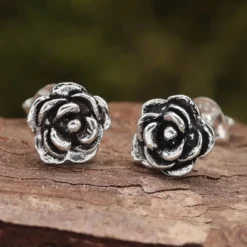 Rose 7mm Ohrstecker 925 Silber Ohrschmuck