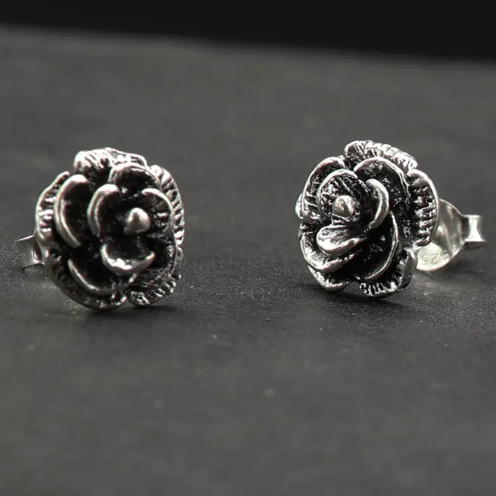 Rose 10mm Ohrstecker Sterlingsilber Ohrschmuck
