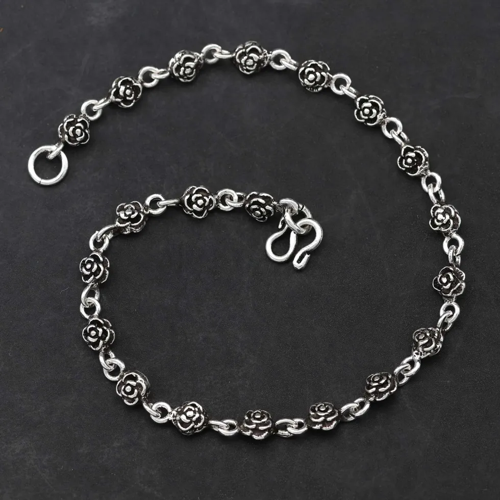 Rosen Fußkette Sterlingsilber Schmuck