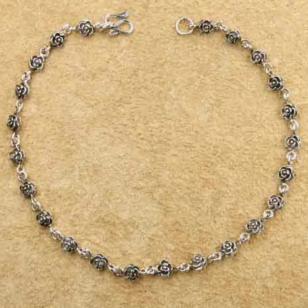 Rosen Fußkette Sterlingsilber Schmuck