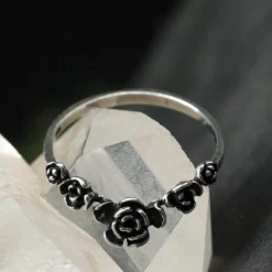 Rosen Ring Schmuck Röschen Silber Damen Kinder Silbering 925 Silber