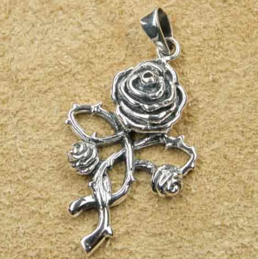 Rose Schmuck Gothic Kettenanhänger 925 Silber