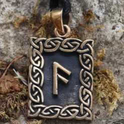 Rune Bronze Schmuck ansuz Anhänger älteres Futhark