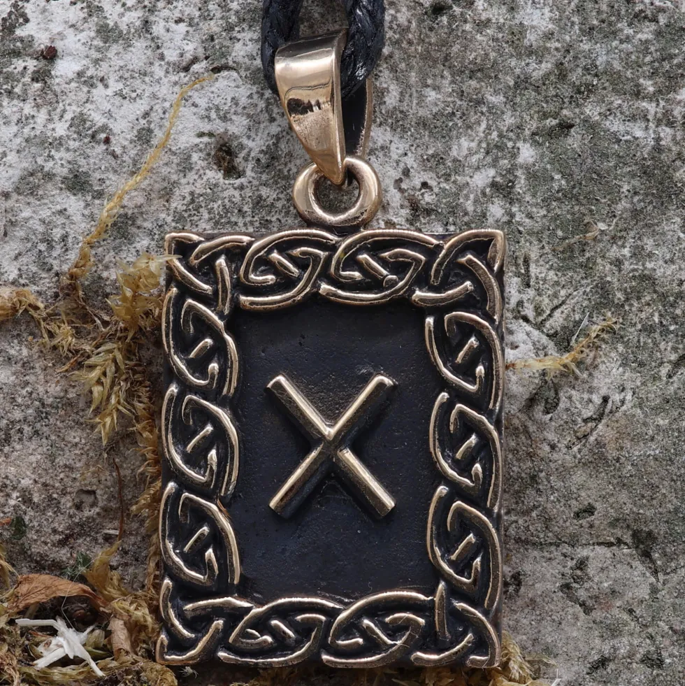 Rune Bronze Schmuck gebo Anhänger älteres Futhark