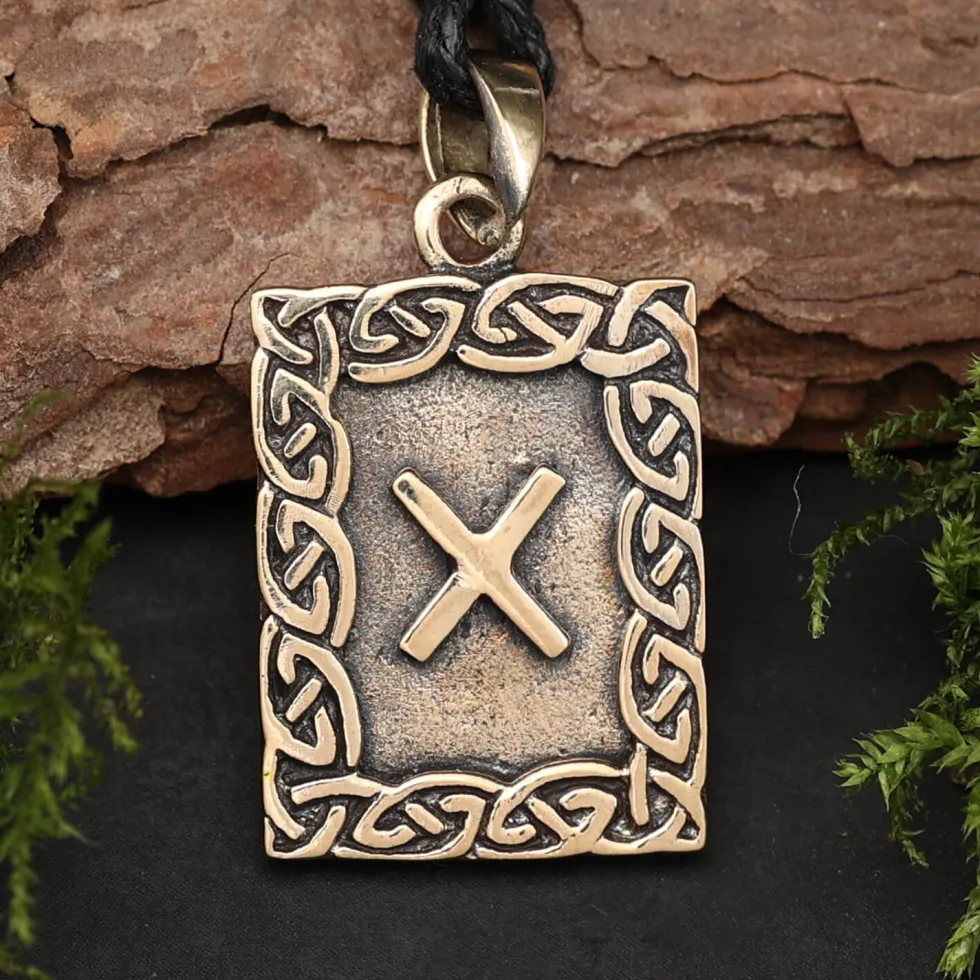 Rune Bronze Schmuck gebo Anhänger älteres Futhark