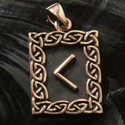Rune Bronze Schmuck kaunaz Anhänger älteres Futhark