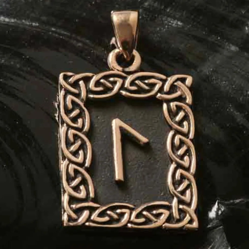 Rune Bronze Schmuck laguz Anhänger älteres Futhark
