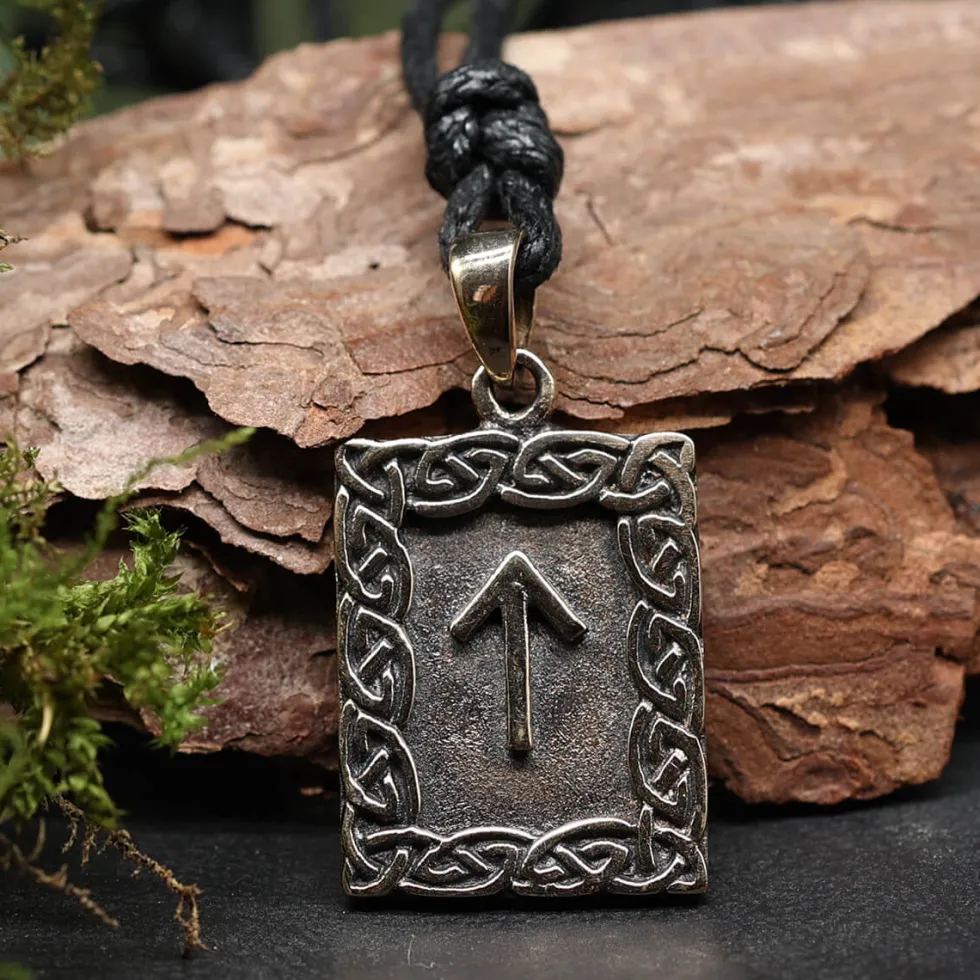 Rune Bronze Schmuck tiwaz Anhänger älteres Futhark